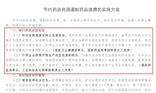 新规推行“药品适宜包装” 五部门联手遏制药品浪费